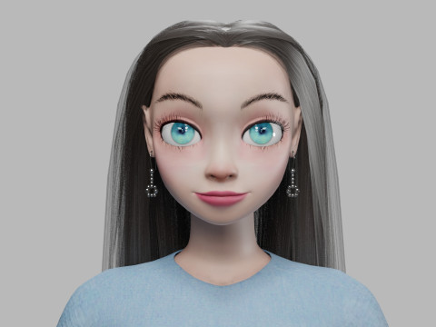 Cool cartoon girl V28787 3D मॉडल