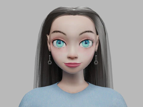 Cool cartoon girl V28787 3D Model