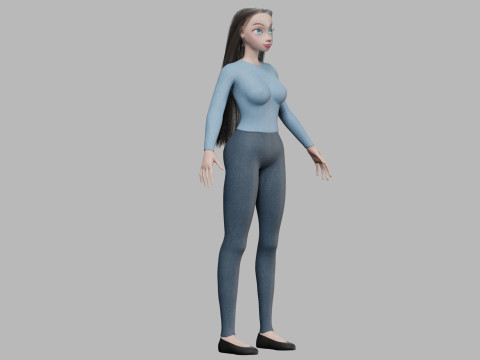 Cool cartoon girl V28787 3D मॉडल