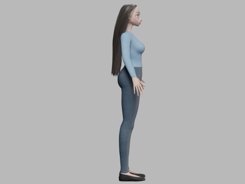 Cool cartoon girl V28787 3D मॉडल