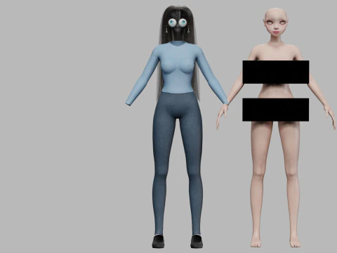 Cool cartoon girl V28787 3D Model