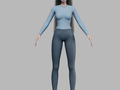 Cool cartoon girl V28787 3D Model