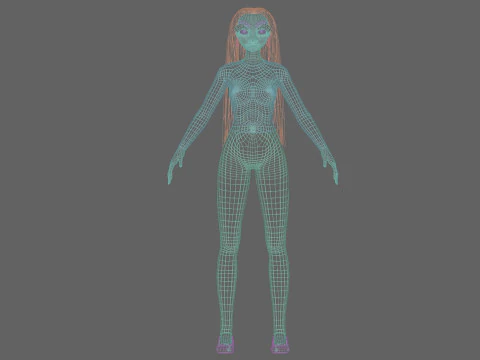 Cool cartoon girl V28787 3D Model