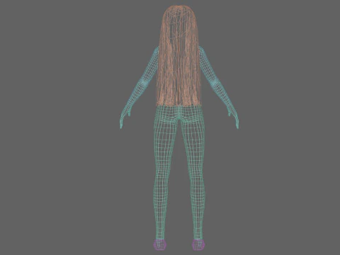 Cool cartoon girl V28787 3D Model