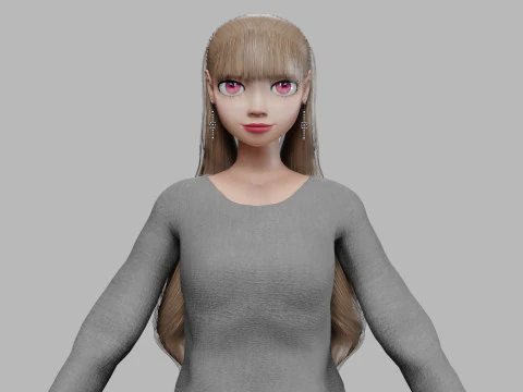 Cool pretty girl V25269 3D Model