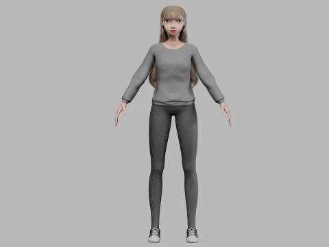Cool pretty girl V25269 3D Model