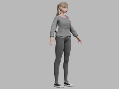 Cool pretty girl V25269 3D Model