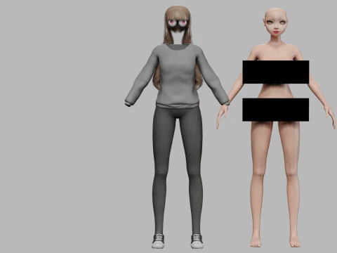 Cool pretty girl V25269 3D Model