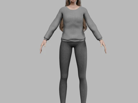Cool pretty girl V25269 3D Model