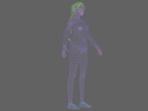 Cool pretty girl V25269 3D Model