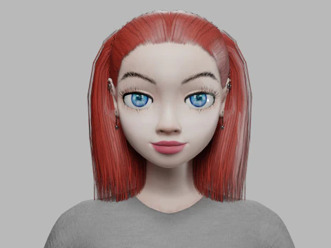 Cute cartoon girl V19992 3D Model