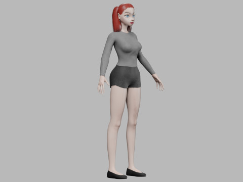 Cute cartoon girl V19992 Model 3D