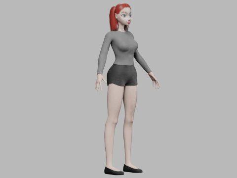 Cute cartoon girl V19992 3D Model