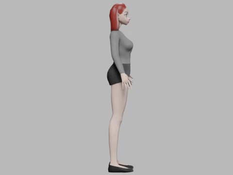 Cute cartoon girl V19992 3D Model