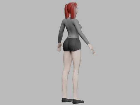 Cute cartoon girl V19992 3D Model
