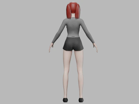 Cute cartoon girl V19992 3D Model
