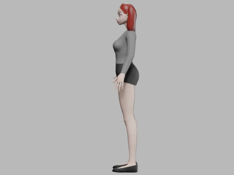 Cute cartoon girl V19992 3D Model