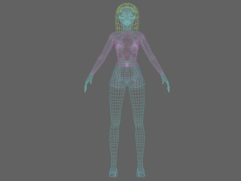 Cute cartoon girl V19992 3D Model