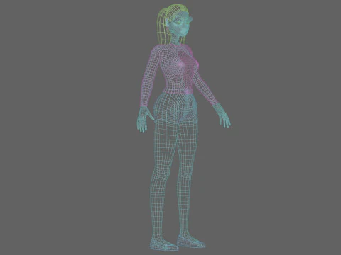 Cute cartoon girl V19992 3D Model