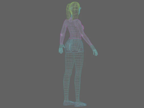 Cute cartoon girl V19992 3D Model