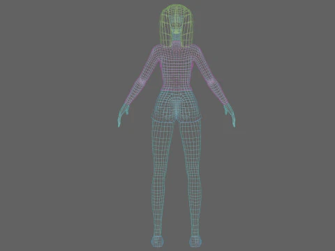 Cute cartoon girl V19992 3D Model