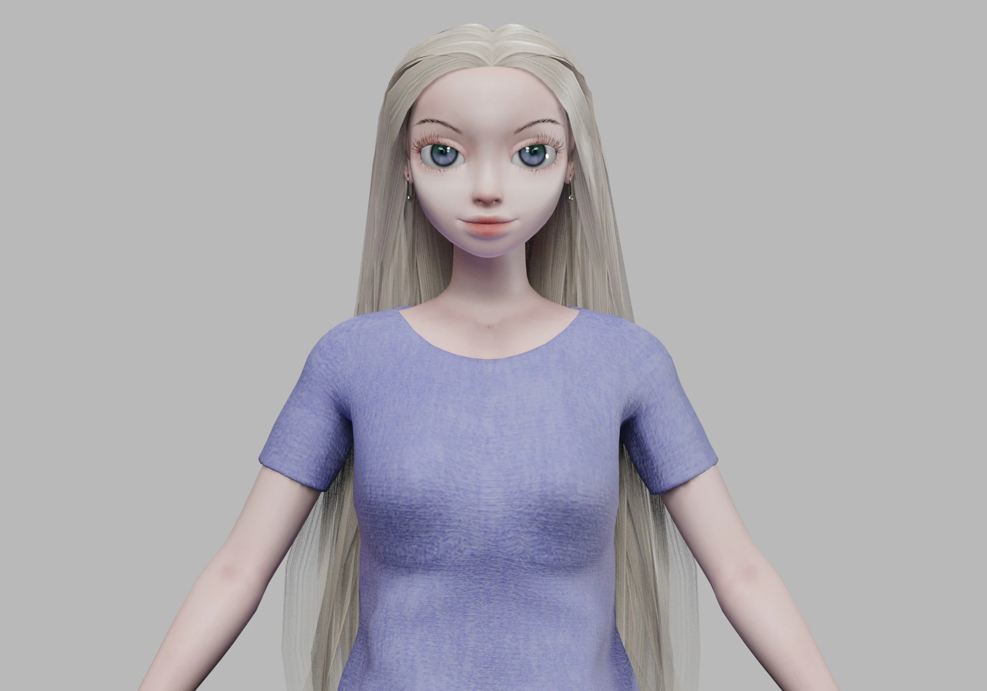 Cute pretty girl V31674 3D Model .c4d .max .obj .3ds .fbx .stl .blend 