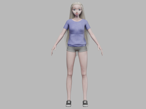 Cute pretty girl V31674 3D 모델