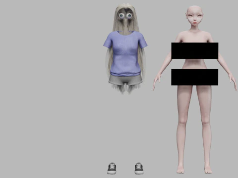 Cute pretty girl V31674 3D Model