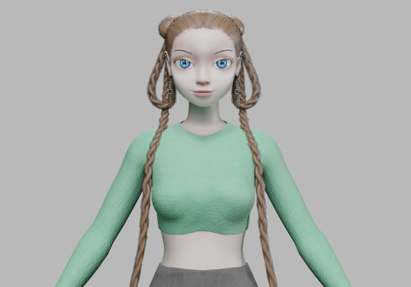 Lovely cartoon girl V39122 3D Model .c4d .max .obj .3ds .fbx .stl .blend 