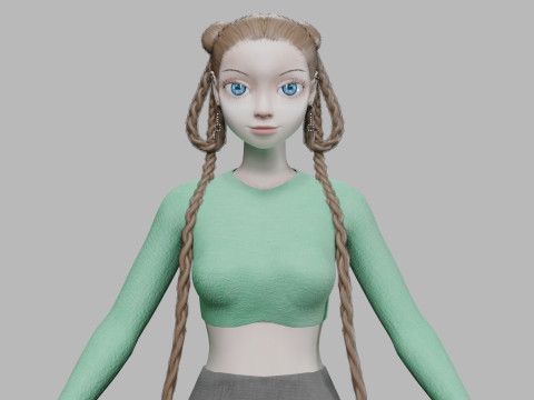 Lovely cartoon girl V39122 3D Model