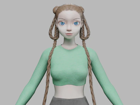 प्यारी कार्टून लड़की V39122 3D मॉडल