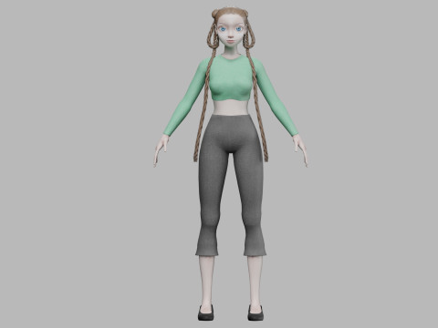 Lovely cartoon girl V39122 3D Model