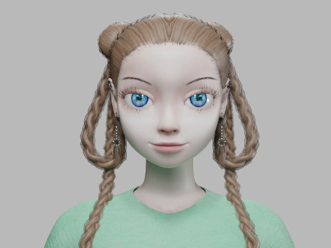 Lovely cartoon girl V39122 3D Model
