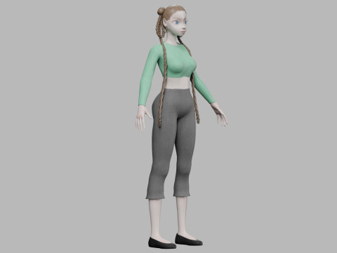 Lovely cartoon girl V39122 3D Model