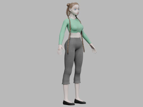 Lovely cartoon girl V39122 3D Model