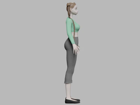 Lovely cartoon girl V39122 3D Model