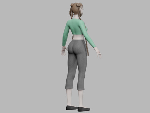 Lovely cartoon girl V39122 3D Model