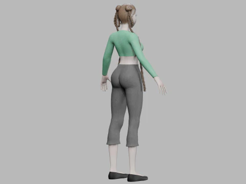 Lovely cartoon girl V39122 3D Model