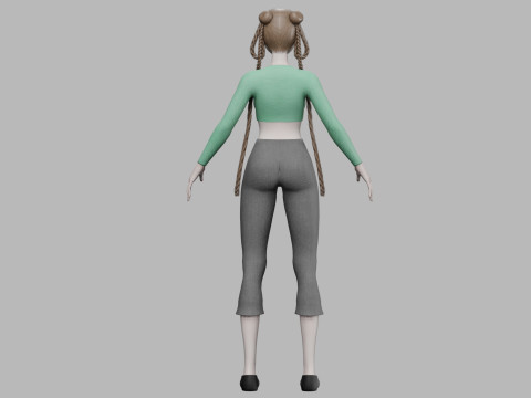 Lovely cartoon girl V39122 3D Model