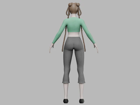Lovely cartoon girl V39122 3D Model