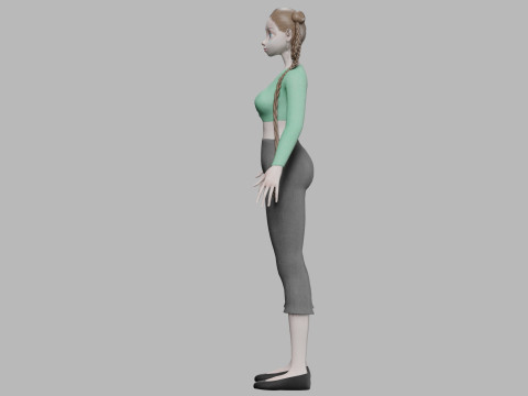 Lovely cartoon girl V39122 3D Model