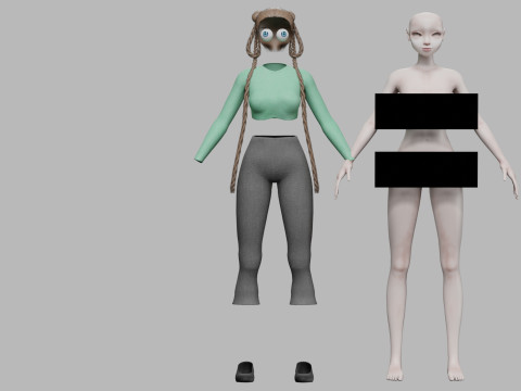 Lovely cartoon girl V39122 3D Model