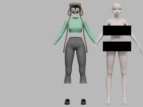 Lovely cartoon girl V39122 3D Model