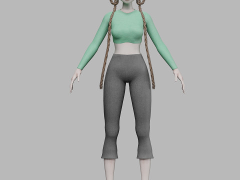Lovely cartoon girl V39122 3D Model