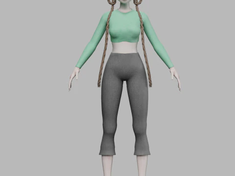 Lovely cartoon girl V39122 3D Model