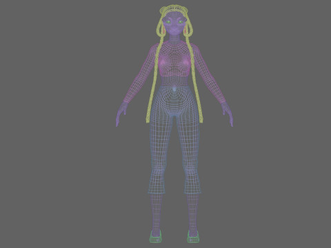 Lovely cartoon girl V39122 3D Model
