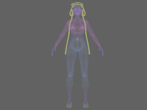 Lovely cartoon girl V39122 3D Model