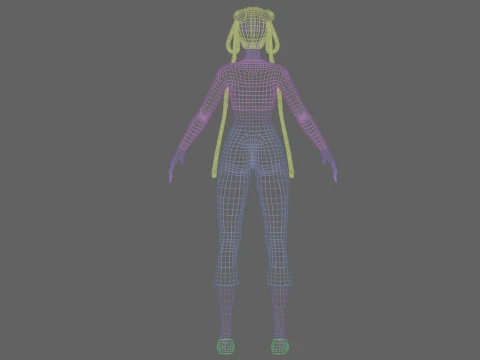 Lovely cartoon girl V39122 3D Model