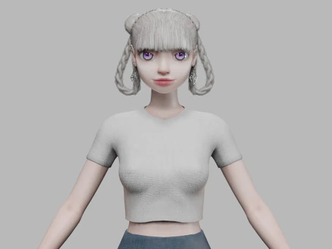 Lovely young girl V28256 3D Model