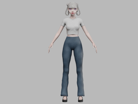 Lovely young girl V28256 3D Model